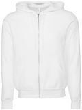 Bella+Canvas Unisex Poly-Cotton Fleece Full-Zip Hoodie CV3739 - DTG White - XXL