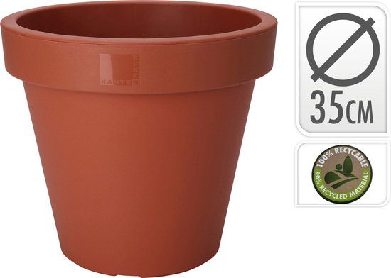 Merkloos Nampook Bloempot EK Rond 35x35x31 cm Terra