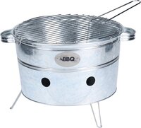 BBQ Draagbare Barbecue Rond Zwart Staal 38 X 20 Cm zilver