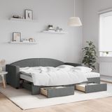 Maison Exclusive Lit gigogne extensible avec tiroirs, gris foncé, 90x190 cm, rembourré