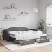 Maison Exclusive Lit gigogne extensible avec tiroirs, gris foncé, 90x190 cm, rembourré