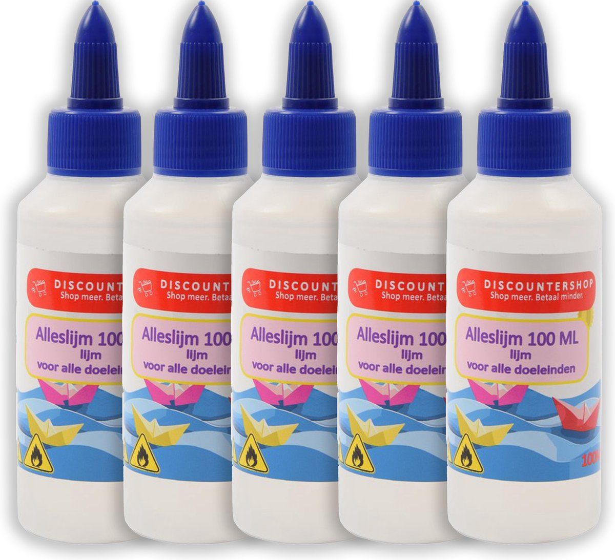 discountershop Hobbylijm universeel Alleslijm 100ML - 5 stuks