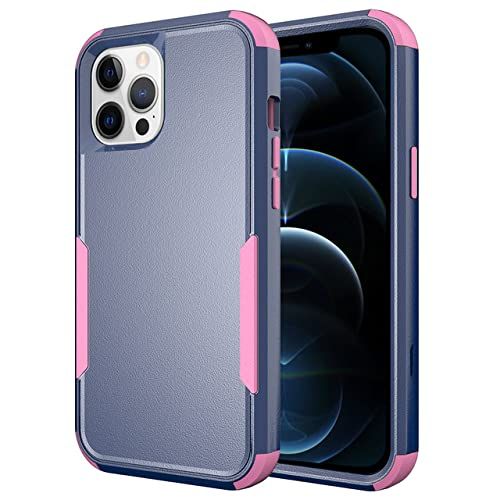 HUILUN Heavy Duty Armor Schokbestendig hoesje voor iPhone XS - Marineblauw, Roze