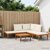 vidaXL - 6 pc Solid Acacia Wood & Rope Natural