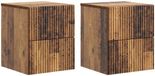 vidaXL Muurbevestigde Nachttafel Set van 2 Oud Hout 33 x 34,5 x 40 cm