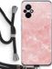 Case Company® - Xiaomi Poco M5 Housse avec Cordon - Marbre rose - Coque arrière en TPU