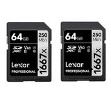Lexar Professional 1667x SD Kaart 64GB 2 pak
