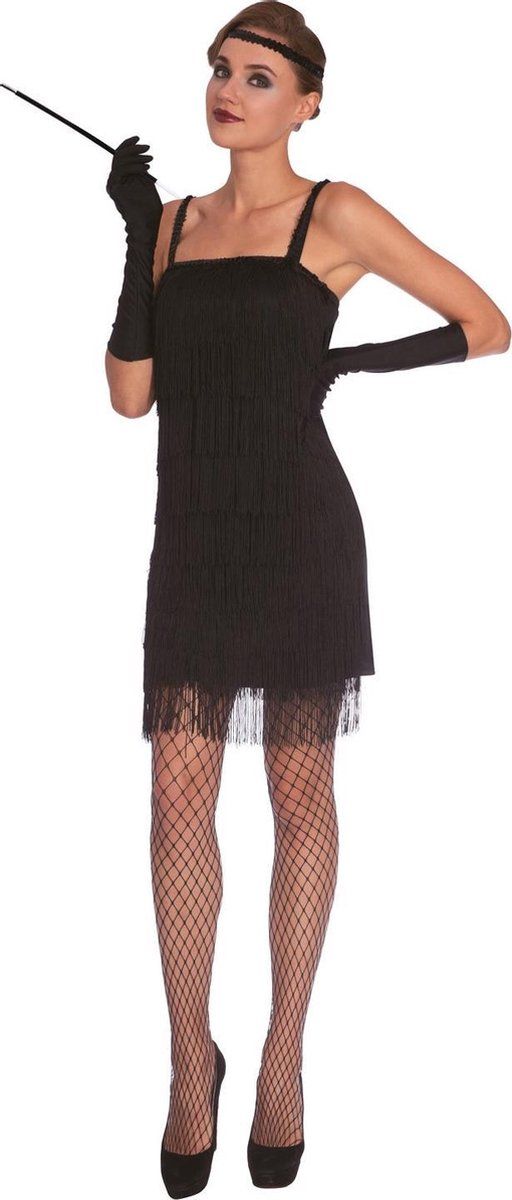 Amscan Flapper Verkleedjurk Zwart Dames Maat L