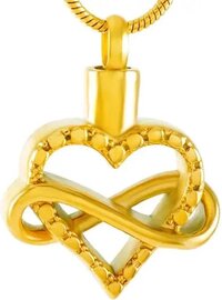 Stalen goudkleurige ashanger hart met infinity