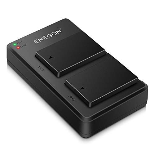 ENEGON LP-E17 batterij voor camera, 1040 mAh, met micro-USB, dubbele oplader voor Canon Rebel SL2, T6i, T6s, T7i, EOS M3, M5, M6, EOS 200D, 250D, 77D, 750D, 760D, 800D, Kiss X8i, 2 stuks