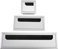EGoods - Bureau Computerkabel Kabelgatafdekking Aluminium Vierkante Schone Uitlaat Opening 4mm Borstel-Kabeluitgang Geschikt voor Administratie en Kantoor Bureau - Lengte_SYMBOL_