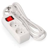 Stekkerdoos met 2 stopcontacten Schuko met schakelaar, 1,5 m H05VV-F 3G1,5 m², sokkel met 2 stopcontacten