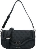 GUESS Dea Flap Shoulder Bag Coal Logo donkergrijs