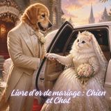 Livre Chien et Chat Livre d'or de mariage : Charmant livre d'invités 8,5" x 8,5" pour amoureux des animaux – espace pour vœux et 10 photos