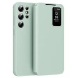 Samsung Étui à rabat Smart Clear View avec fente pour carte pour Galaxy S22 Ultra 5G - Vert clair