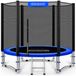 Trampoline Ø 244 cm - Ensemble complet - Bleu - Avec filet de sécurité et échelle