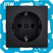 ION Industries V1/J1 prise - encastré - 1 poste - terre - avec protection tactile - noir mat