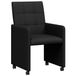 vidaXL Eetkamerstoelen met wielen, 2 stuks, stof, zwart