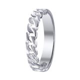 Lucardi Dames Ring gourmetschakel - Ring - Echt Zilver - Zilverkleurig