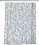 Tendance Douchegordijn Botanic en ophangstang - uitschuifbaar 70-120 cm - grijs - met ringen - wasbaar