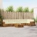 vidaXL - Hoek loungeset - 6 zitplaatsen - Natuurlijk en crème - Acacia hout