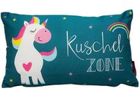 Sierkussen Knuffelzone Sierkussen - Knuffelkussen met Eenhoorn/Opschrift - L/B/H ca. 40 x 13 x 23 cm, 100% Katoen