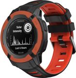 Strap-it Bracelet de montre connectée de sport en silicone avec fermoir à boucle - convient pour le Garmin Instinct 2x plus grand (noir/rouge)