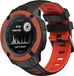 Strap-it Bracelet de montre connectée de sport en silicone avec fermoir à boucle - convient pour le Garmin Instinct 2x plus grand (noir/rouge)