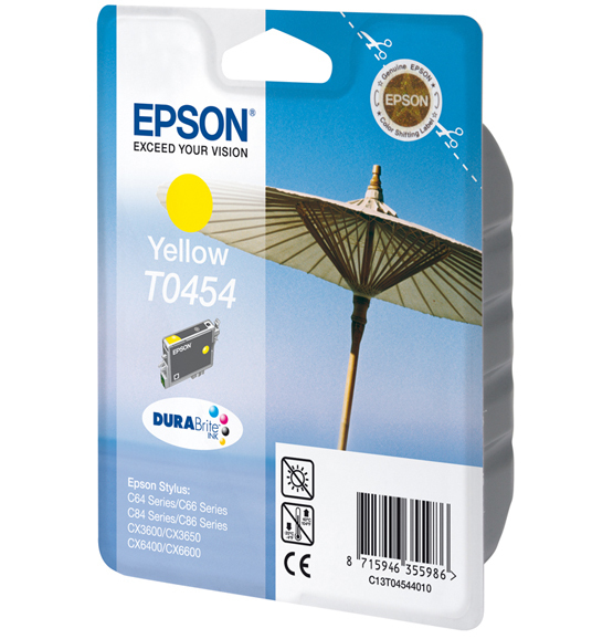 Epson inktpatroon Yellow T0454 DURABrite Ink single pack / geel