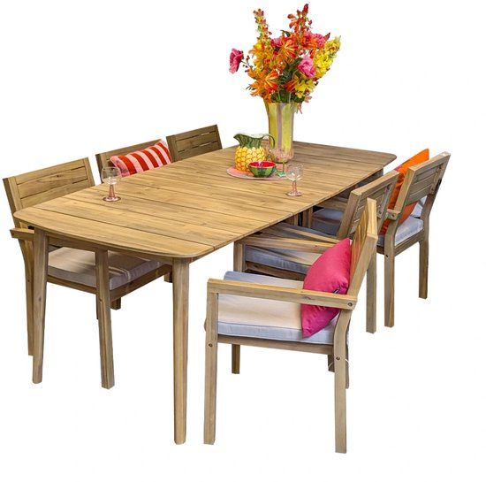 Buitengewoon Boet Bella Bastiaan Diningset - Bruin, 6 zitplekken, Hout