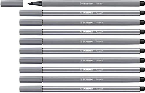 Stabilo Premium Viltstift - Pen 68-10 stuks - donker grijs