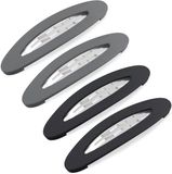 Set de pinces à cheveux - Pinces à pression mates - Accessoires pour cheveux de 9 cm de long - Noir et gris