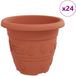 vidaXL Ronde Bloempot 24 st Baksteenrood Ø 26 x 21.5 cm Kunststof