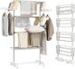 Homcom Sèche-linge - Acier inoxydable - Blanc - 142x55x172cm