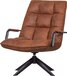 WOOOD Jouke Draaifauteuil - Kunstleer - Cognac/Bruin - 77x69x97 cm - Draaibaar