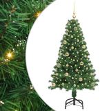 vidaXL Kunstkerstboom Groen 150 cm PVC en Staal en Kunststof