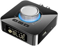 DrPhone AudioBridge Bluetooth 6.0 Adapter – Zender & Ontvanger – AUX RCA – USB microSD – Display – Afstandsbediening - Zwart