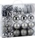 Deuba Kerstboomballen - Set van 103 Kunststof Mat Glanzend - Zilver