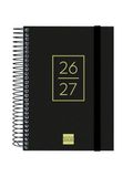 Finocam Secundaire kalender 2026/2027, dagplanner, zwart, Spaans | 1 dag per pagina. september 2026 juni 2027 (schooljaar) + juli en augustus als overzicht. Schoolagenda