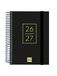 Finocam Secundaire kalender 2026/2027, dagplanner, zwart, Spaans | 1 dag per pagina. september 2026 juni 2027 (schooljaar) + juli en augustus als overzicht. Schoolagenda