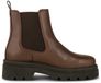 Woden Dameslaarzen Sanna Chelsea L Bruin Leer Blokhak 5-7 cm Maat 38