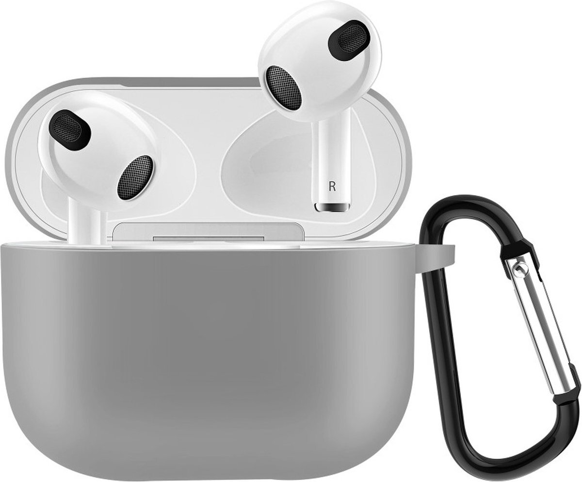qMust Apple AirPods 3 hoesje - Silicone - Grijs