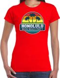 Bellatio Decorations Honolulu Zomer T-shirt / Shirt Honolulu Bikini Beach Party voor Dames - Rood - M