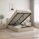 Maison Exclusive - Lit Ottoman avec matelas et éclairage LED, couleur crème, 120 x 200 cm, revêtement en tissu