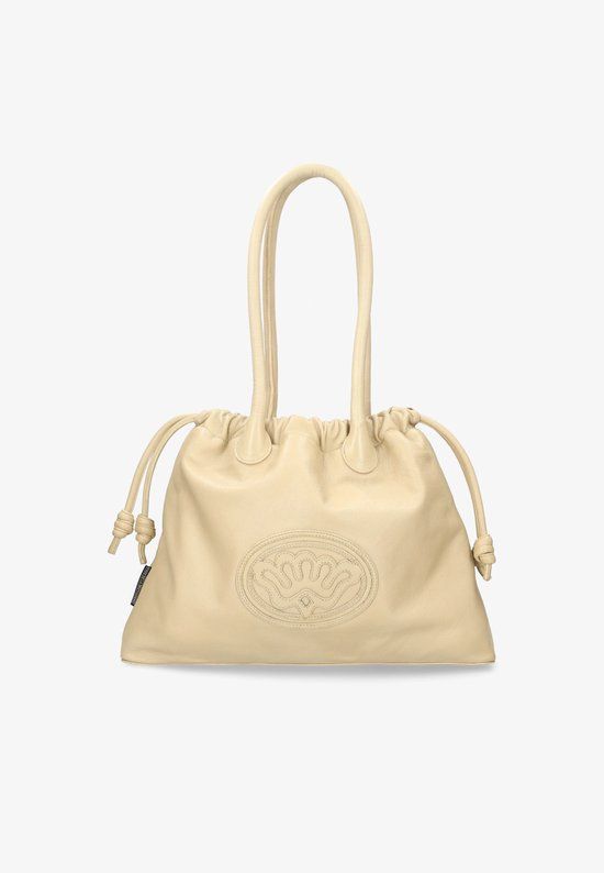 Fred de la Bretoniere Frida Handtas Leer Licht Taupe