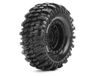 Louise RC CR-CHAMP 1/18/1-24 Jeu de pneus pour crawler - Monté - Super souple - Roues noires 1.0 - Hex 7mm