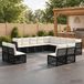 Prolenta Maison Exclusive Tuinset met 13 delen, zwarte polyrotan loungeset