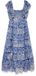 Vero Moda VMAMAZING Lange jurk Nebulas Blue Gebloemd Vierkante hals Mouwloos XL