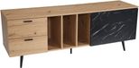 Ervesto WL6.821 meuble bas - meuble TV et buffet - 150x55x40 cm - décor chêne avec aspect marbre - meuble TV moderne avec tiroir et porte - adapté aux téléviseurs jusqu'à 70 pouces
