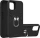 Merkloos Apple iPhone 12 Pro Max 2 in 1 Armor Series PC + TPU beschermhoes met ringhouder (zwart)